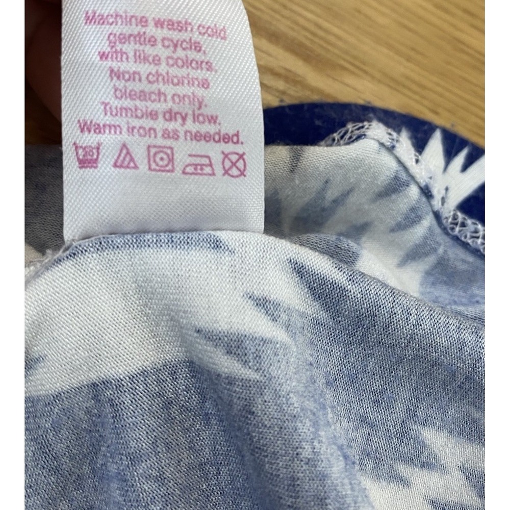 Macbeth Collection Maxi Dress M Blue White Ikat Sleeveless‎ Boho Summer - Picture 9 of 9
